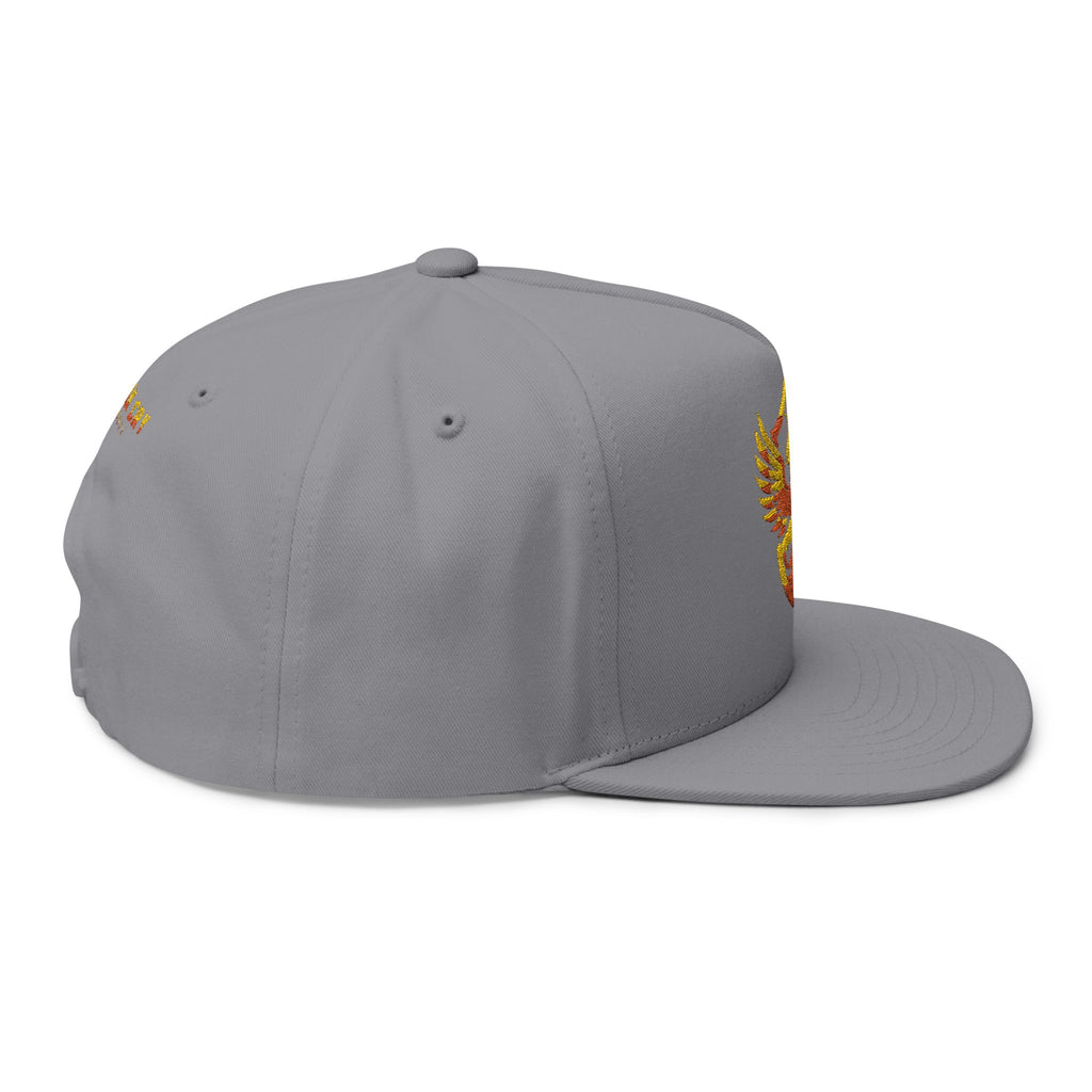 Phoenixx Cry Embroidered Flat Bill Cap — Vintage Firebird Patch Snapback Hat
