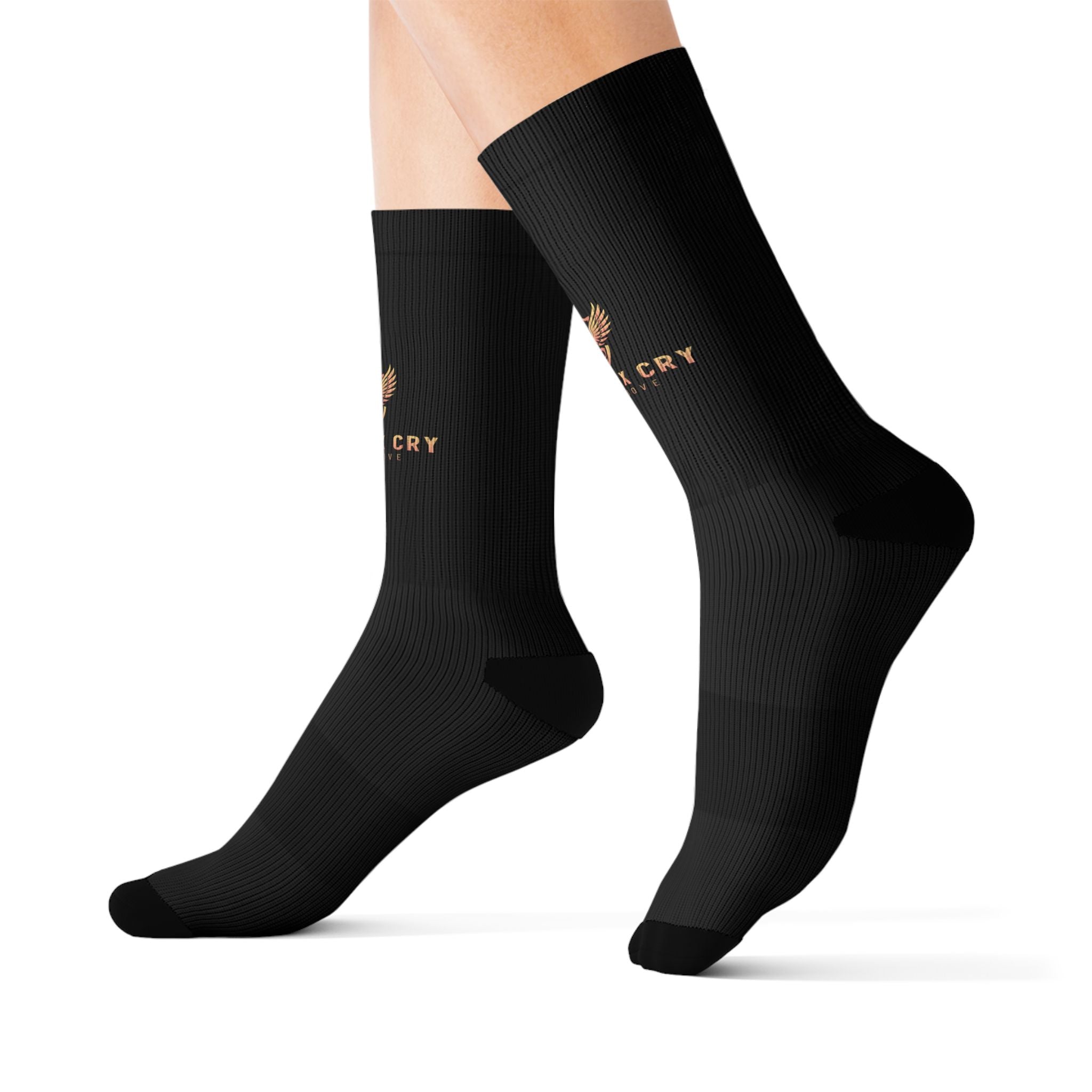 Phoenixx Cry Black Sublimation Socks
