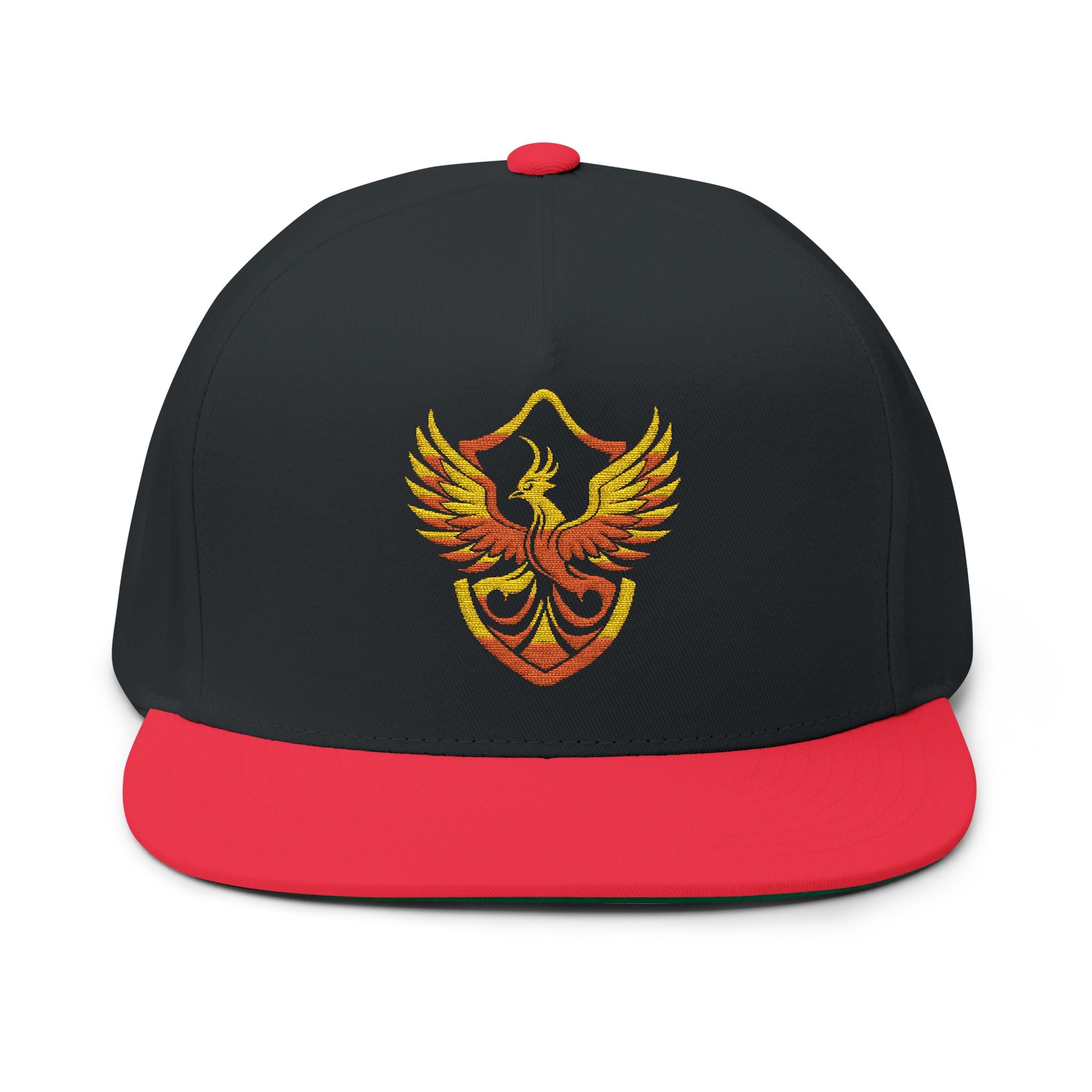 Phoenixx Cry Embroidered Flat Bill Cap — Vintage Firebird Patch Snapback Hat