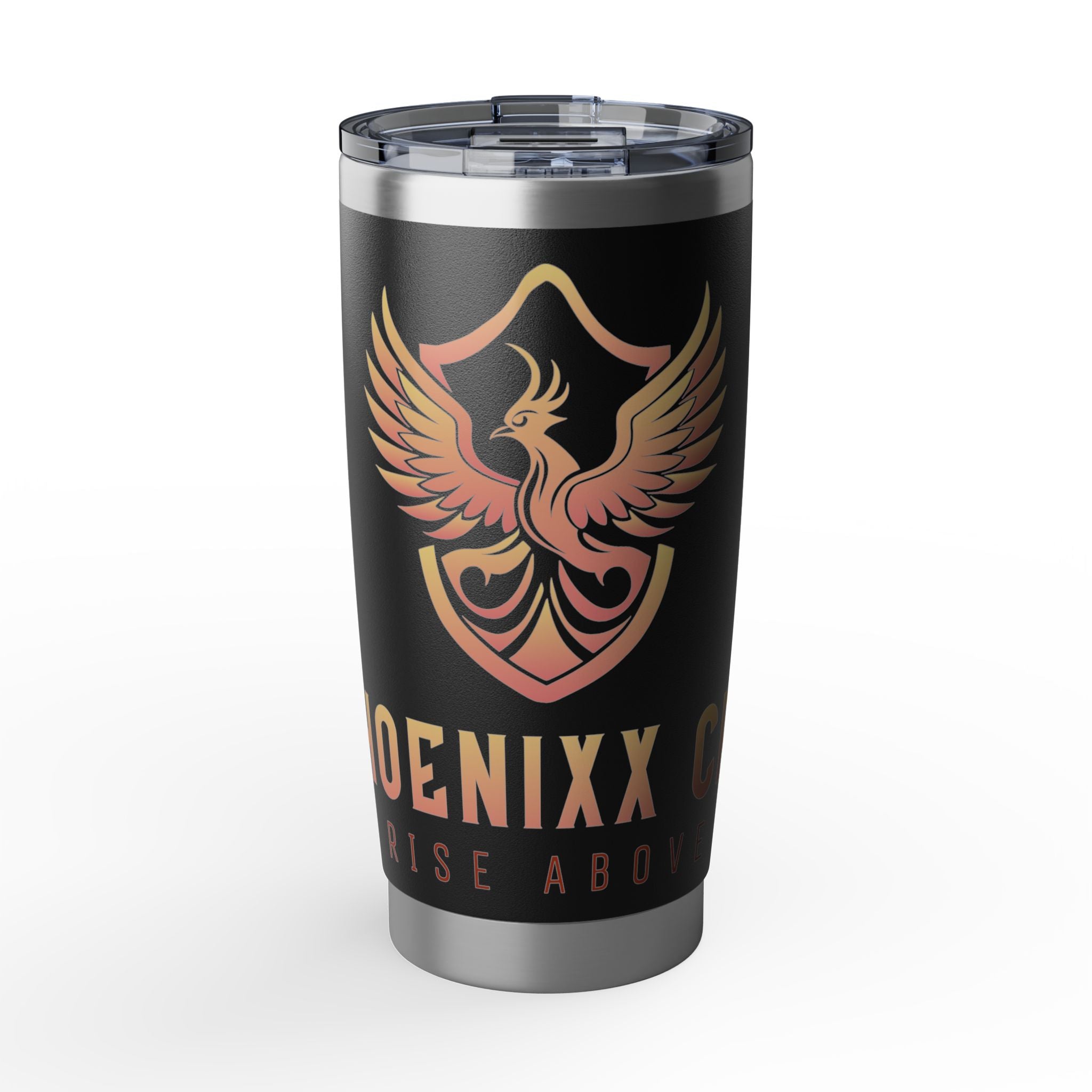 Phoenixx Cry 20oz Tumbler – "Rise Above" Insulated Travel Mug
