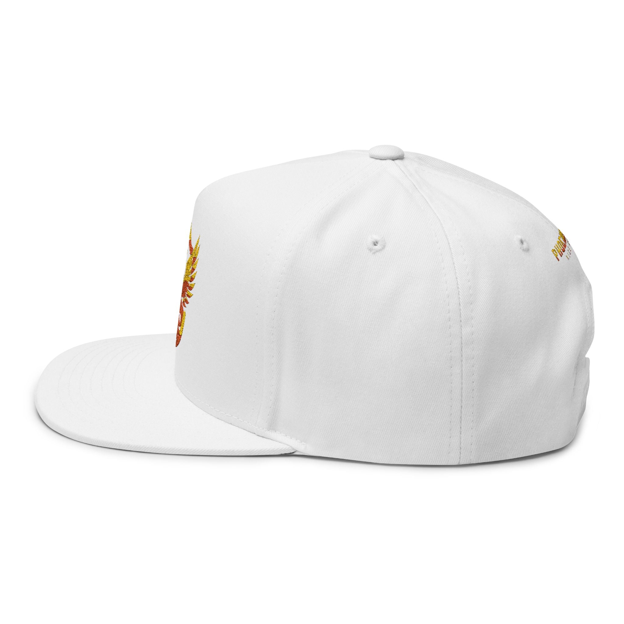 Phoenixx Cry Embroidered Flat Bill Cap — Vintage Firebird Patch Snapback Hat