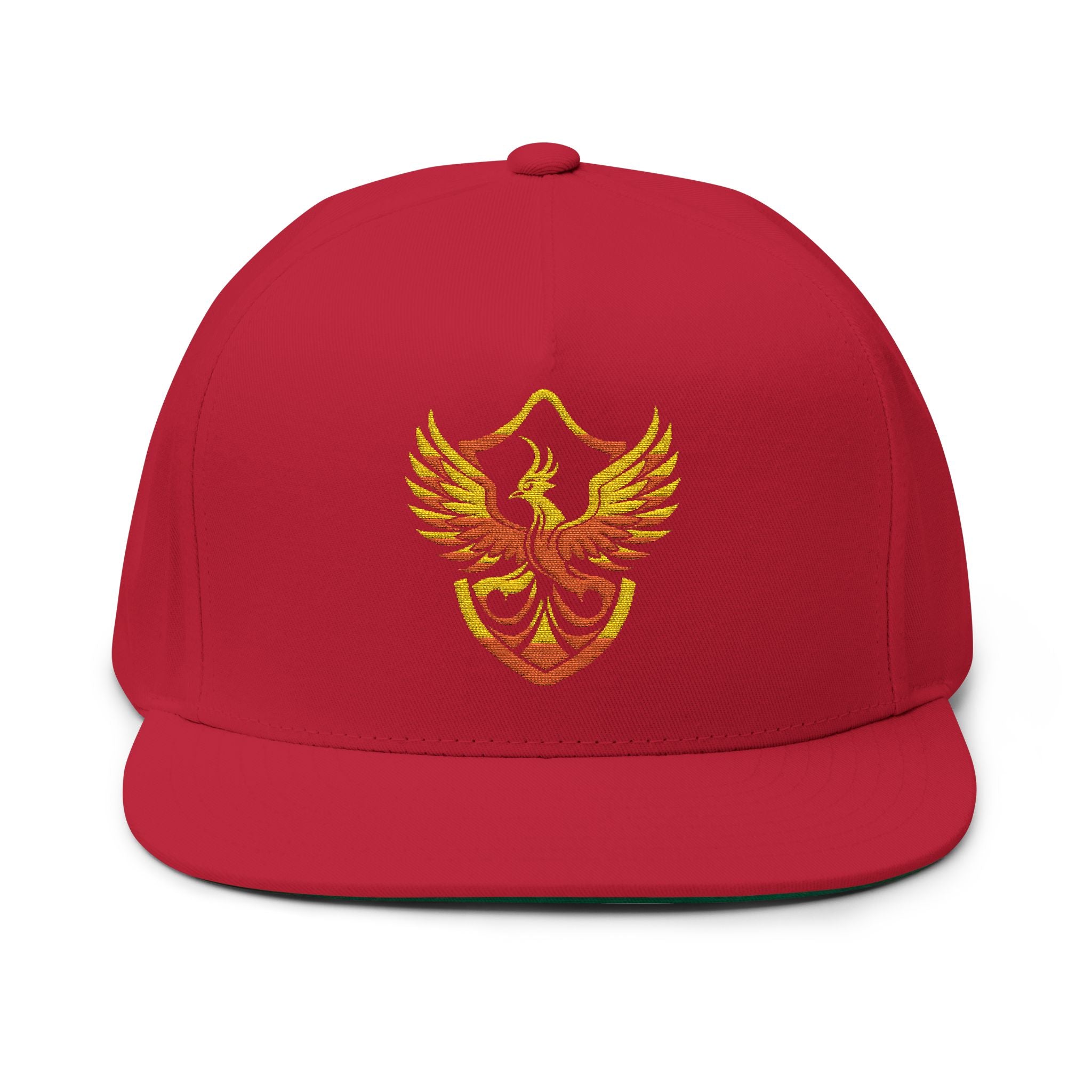 Phoenixx Cry Embroidered Flat Bill Cap — Vintage Firebird Patch Snapback Hat