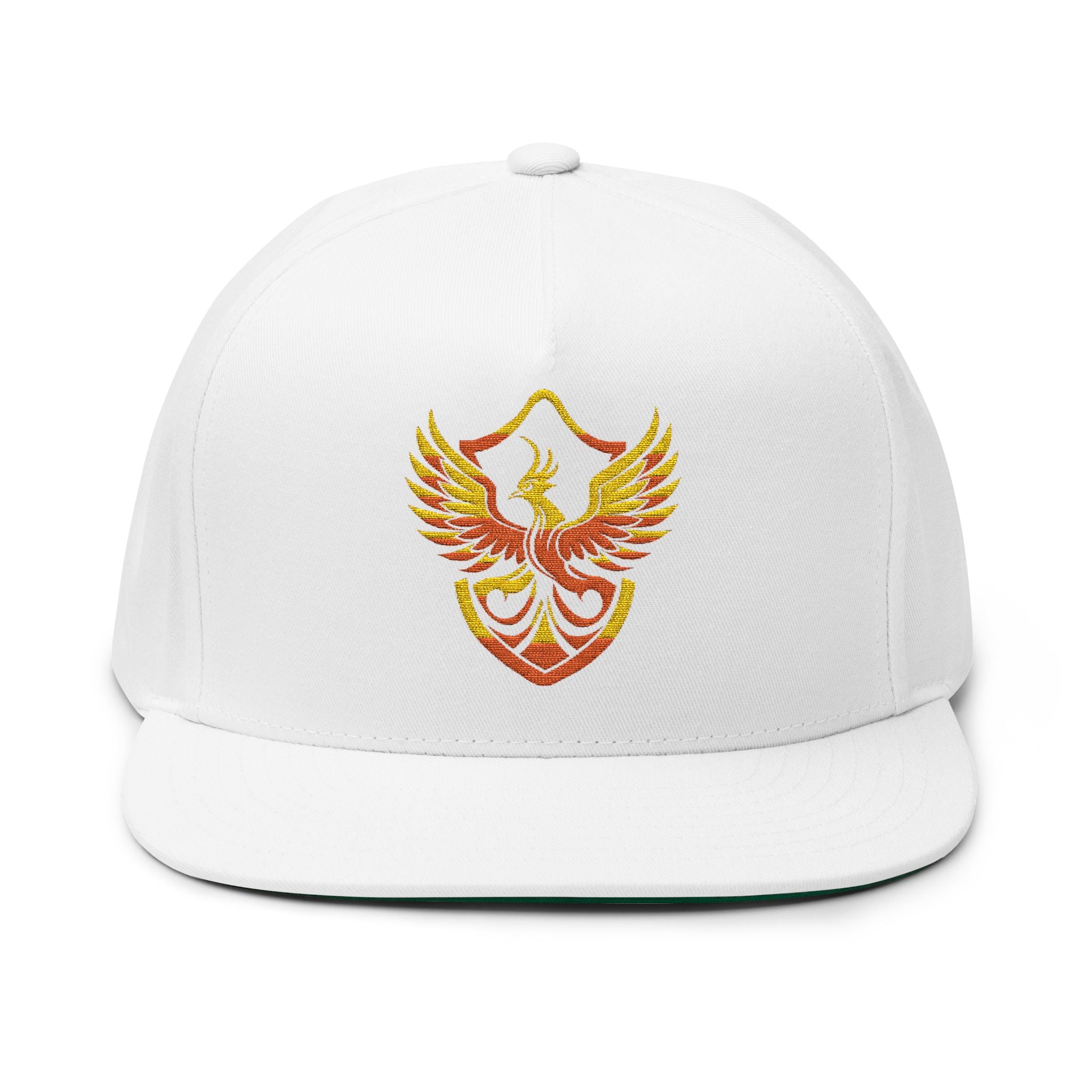 Phoenixx Cry Embroidered Flat Bill Cap — Vintage Firebird Patch Snapback Hat