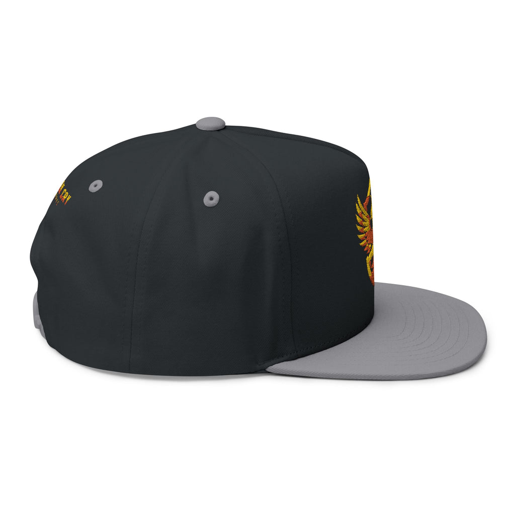 Phoenixx Cry Embroidered Flat Bill Cap — Vintage Firebird Patch Snapback Hat