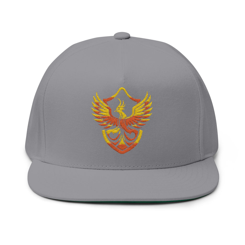 Phoenixx Cry Embroidered Flat Bill Cap — Vintage Firebird Patch Snapback Hat