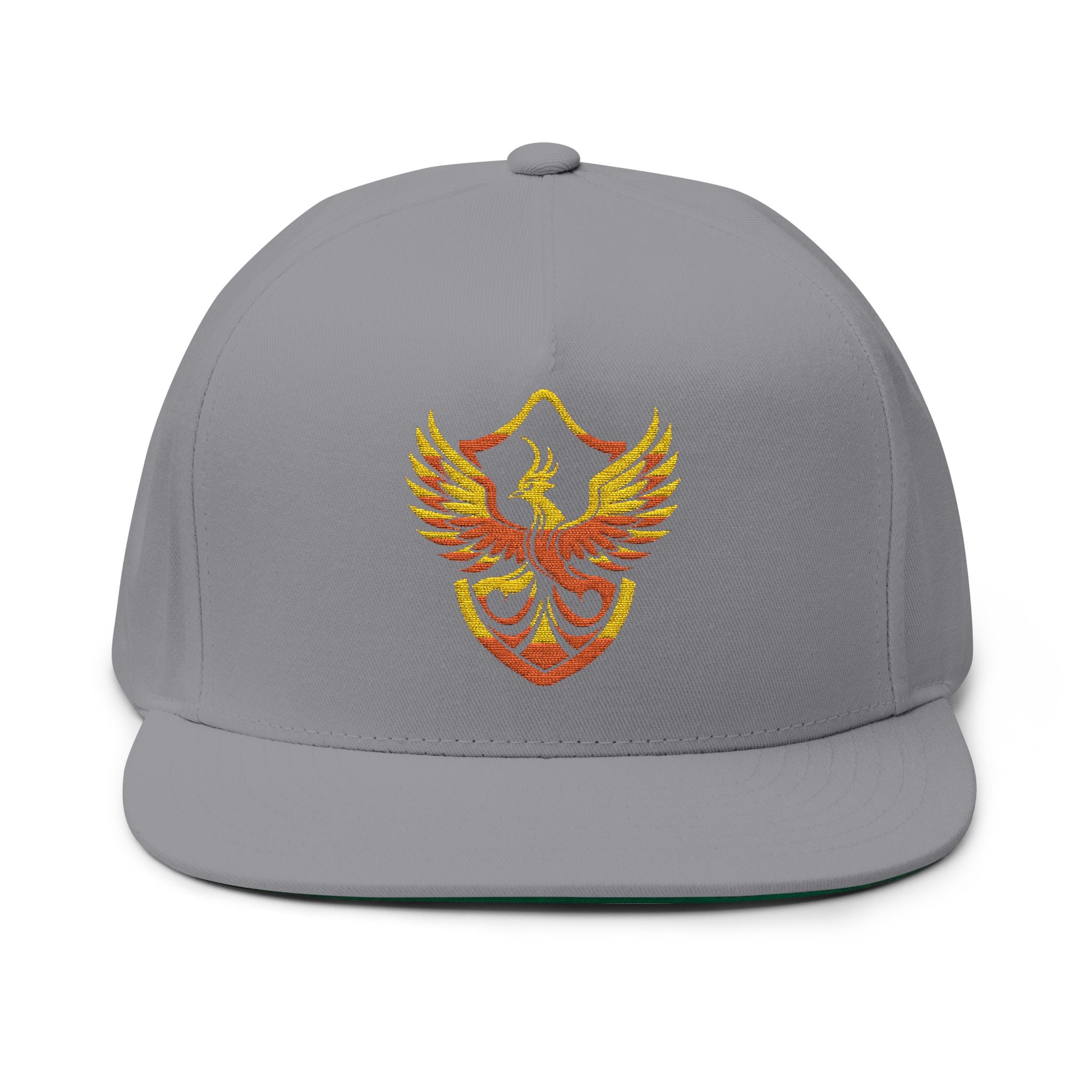 Phoenixx Cry Embroidered Flat Bill Cap — Vintage Firebird Patch Snapback Hat