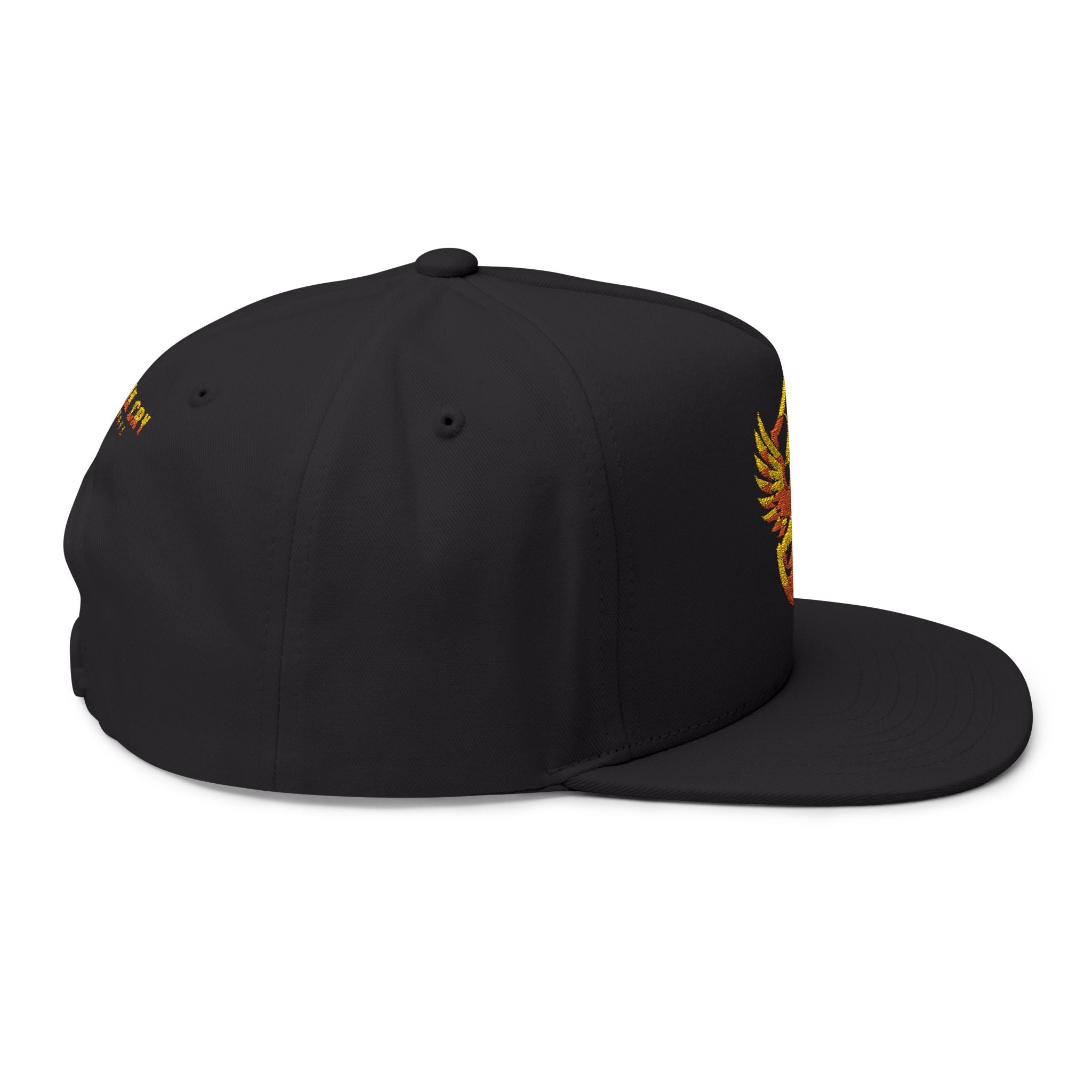 Phoenixx Cry Embroidered Flat Bill Cap — Vintage Firebird Patch Snapback Hat