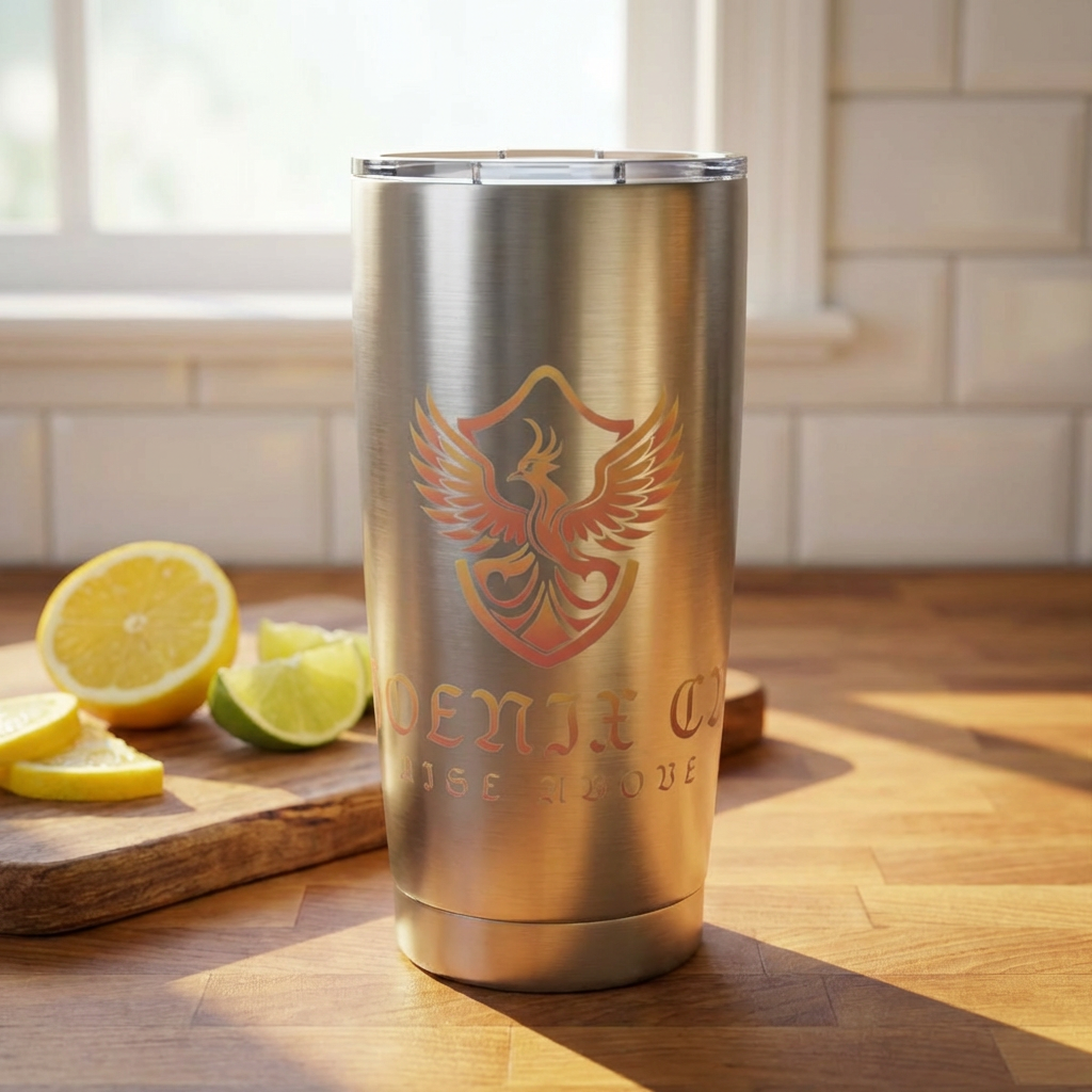 Phoenixx Cry 20oz Tumbler – "Rise Above" Insulated Travel Mug