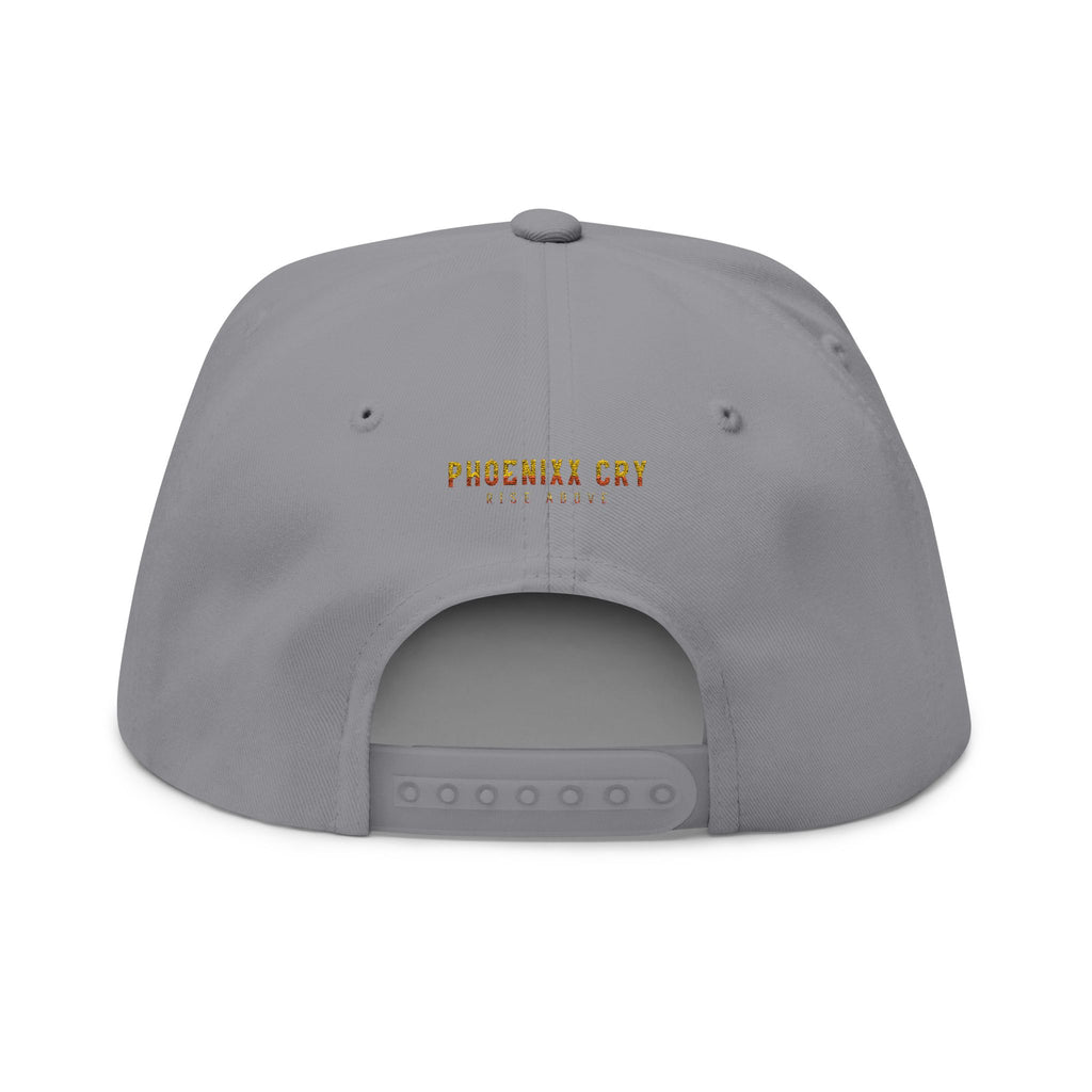 Phoenixx Cry Embroidered Flat Bill Cap — Vintage Firebird Patch Snapback Hat