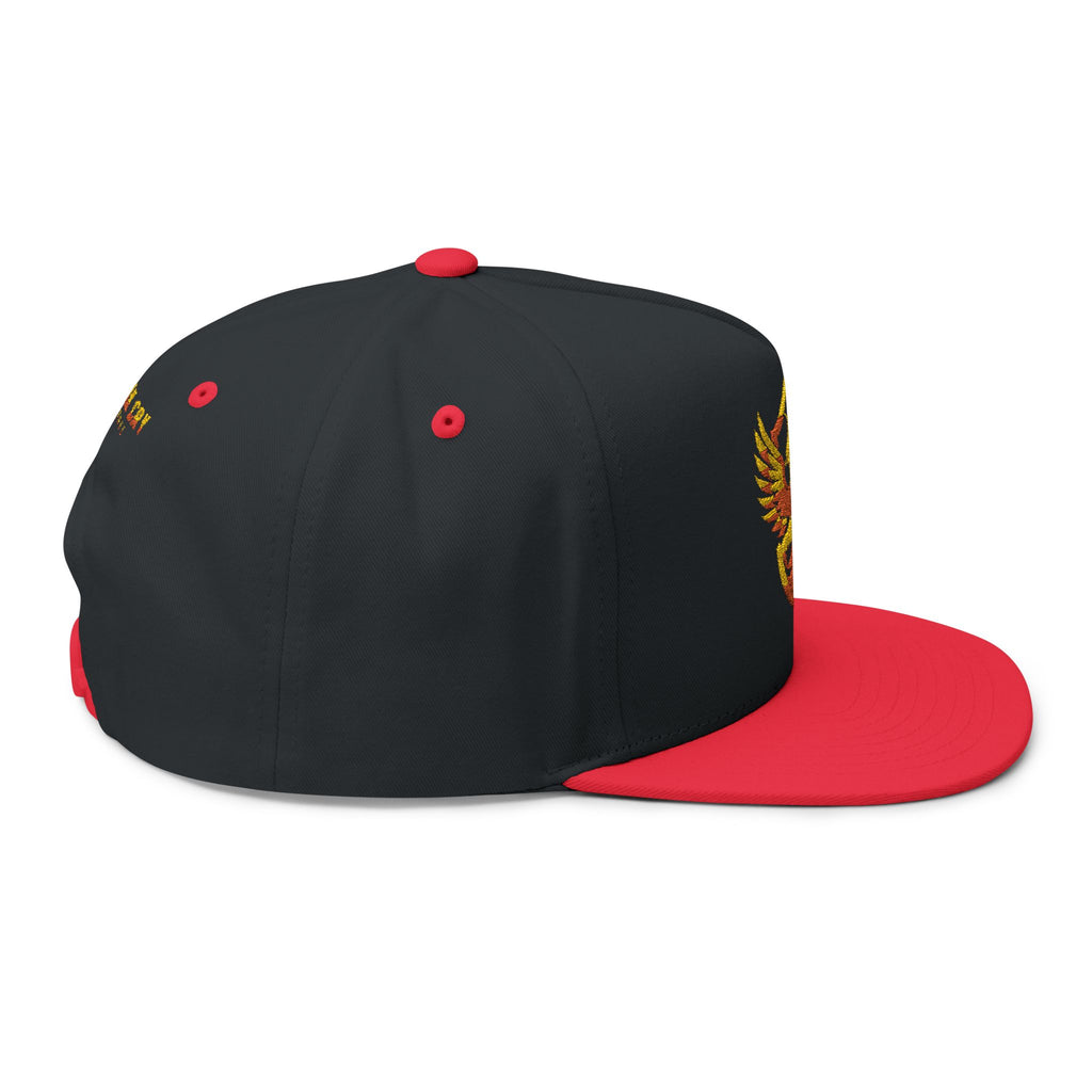 Phoenixx Cry Embroidered Flat Bill Cap — Vintage Firebird Patch Snapback Hat