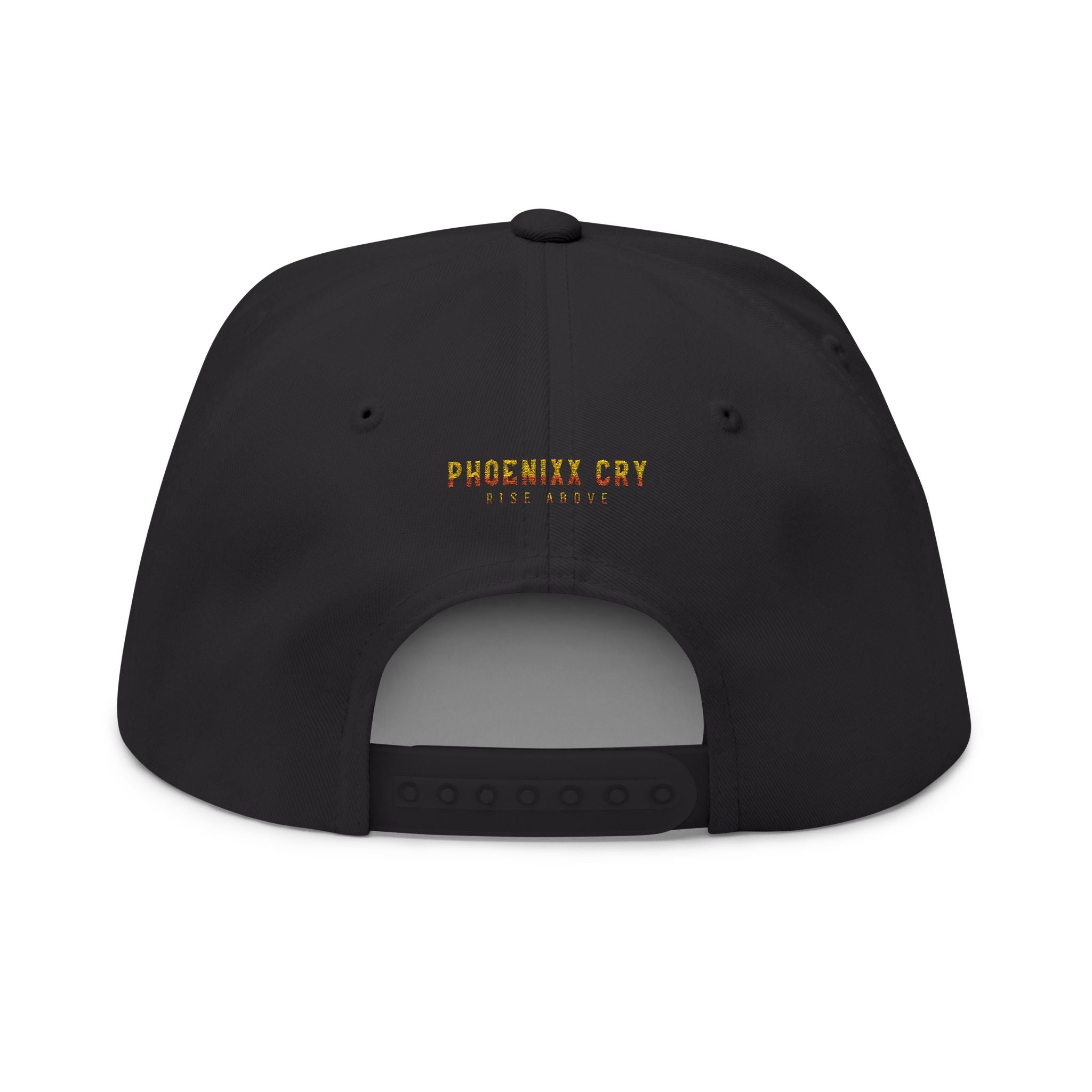 Phoenixx Cry Embroidered Flat Bill Cap — Vintage Firebird Patch Snapback Hat