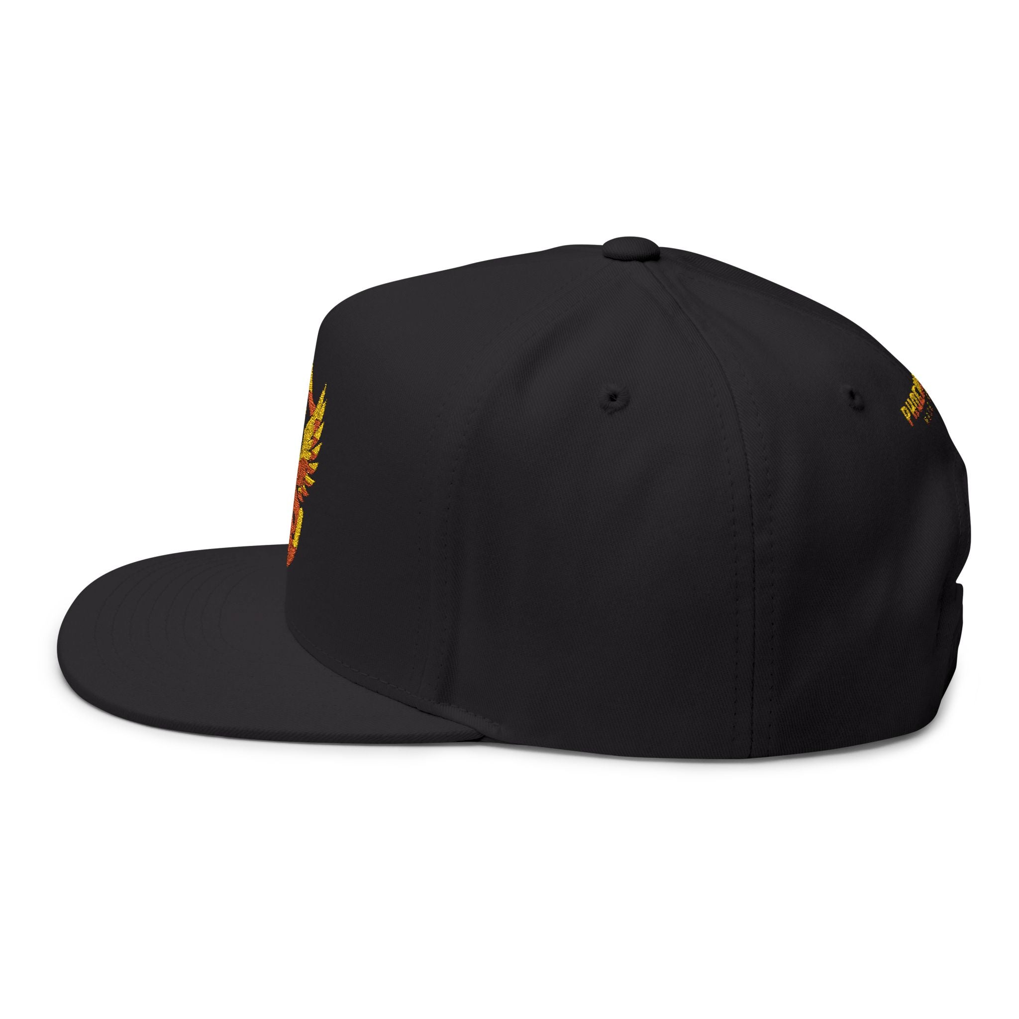 Phoenixx Cry Embroidered Flat Bill Cap — Vintage Firebird Patch Snapback Hat
