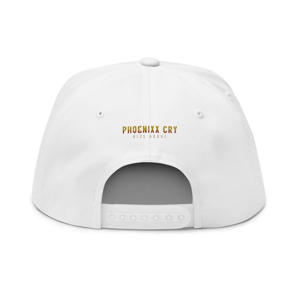 Phoenixx Cry Embroidered Flat Bill Cap — Vintage Firebird Patch Snapback Hat