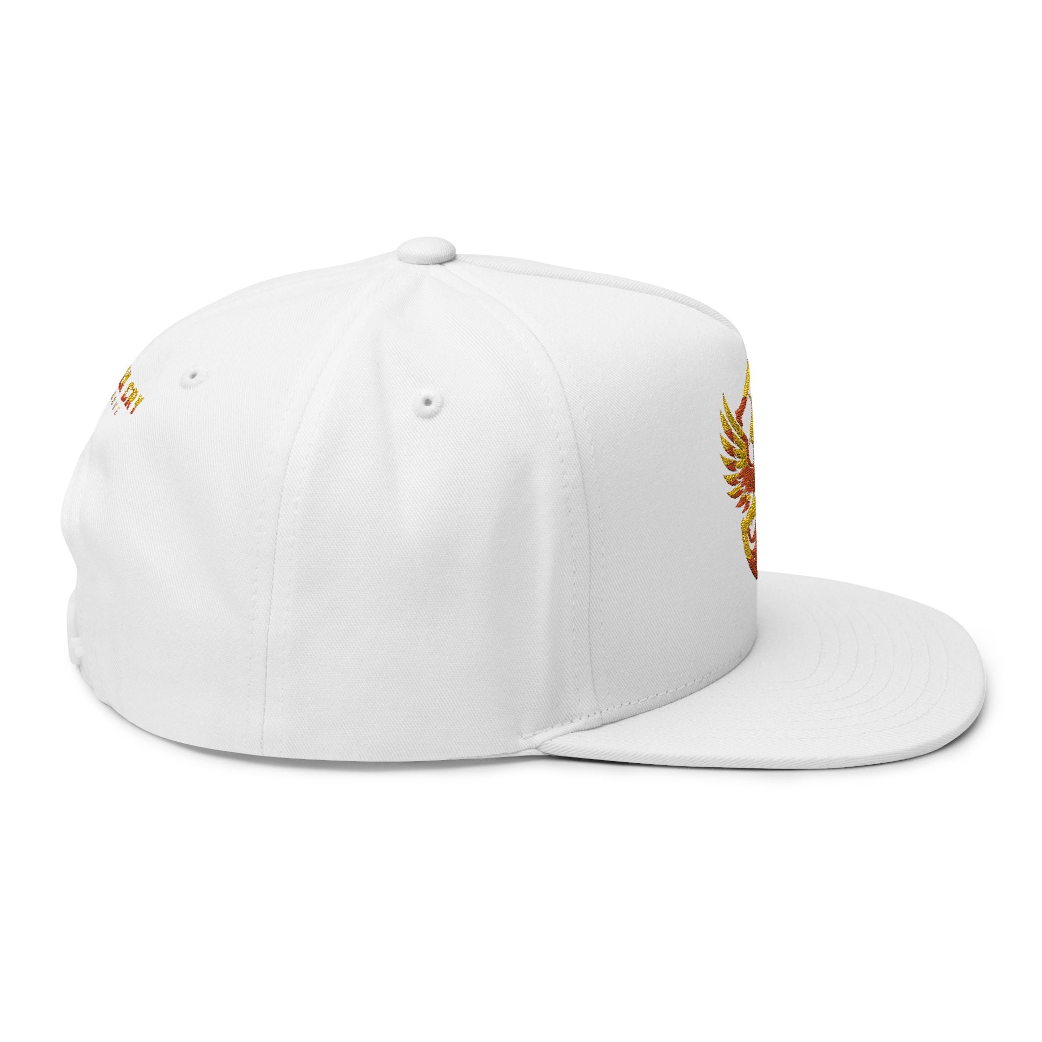 Phoenixx Cry Embroidered Flat Bill Cap — Vintage Firebird Patch Snapback Hat